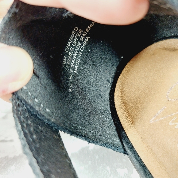 Crown Vintage Women's Black Open Toe Loafer Shoes V328 - Picture 6 of 9